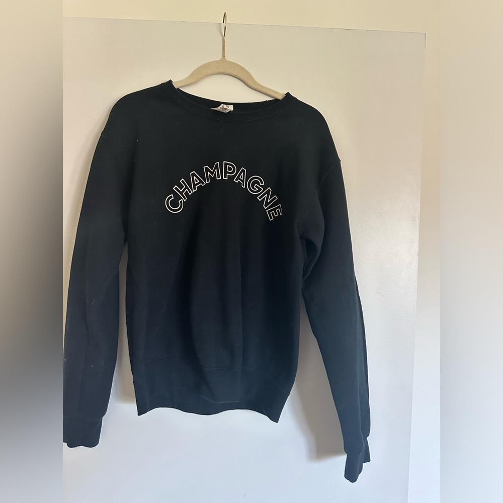Black "Champagne" crew neck